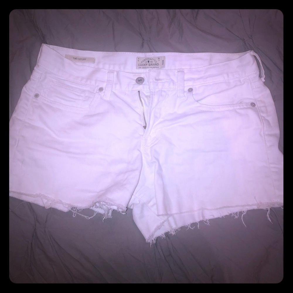 Lucky cutoff white denim shorts size 28